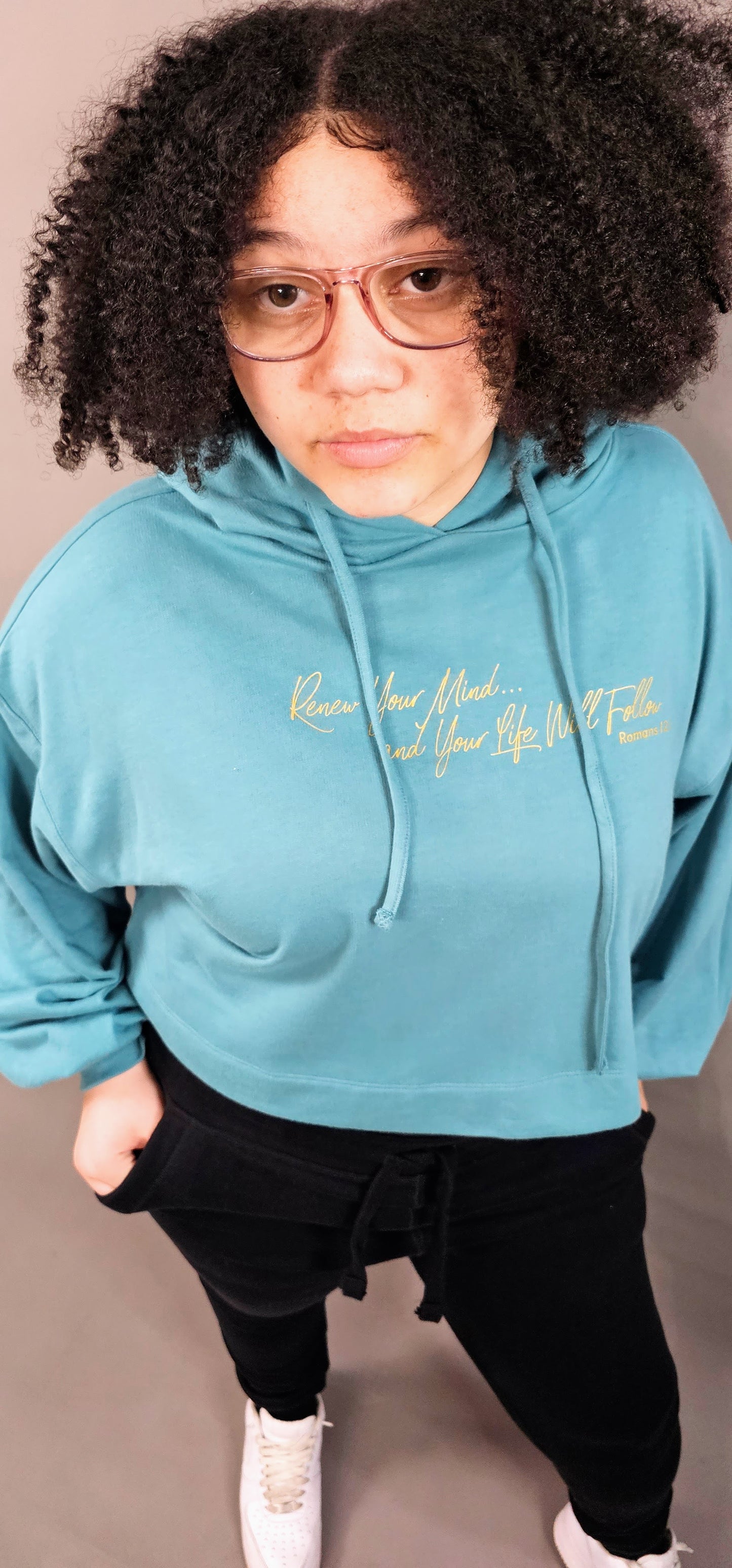 Women's Plus Size Cropped Hoodie