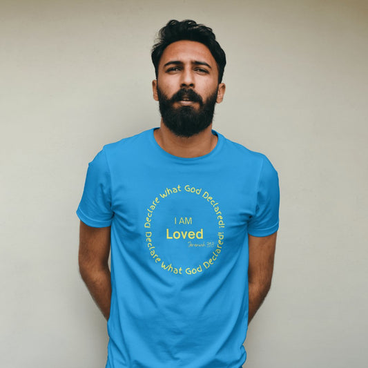 Unisex Teal Blue T-shirt - DWGD! I AM Loved Jeremiah 31:3